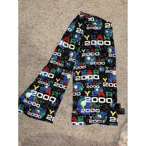 Y2K Year 2000 Earth Globe Pattern Silk Scarf‎ Accessory